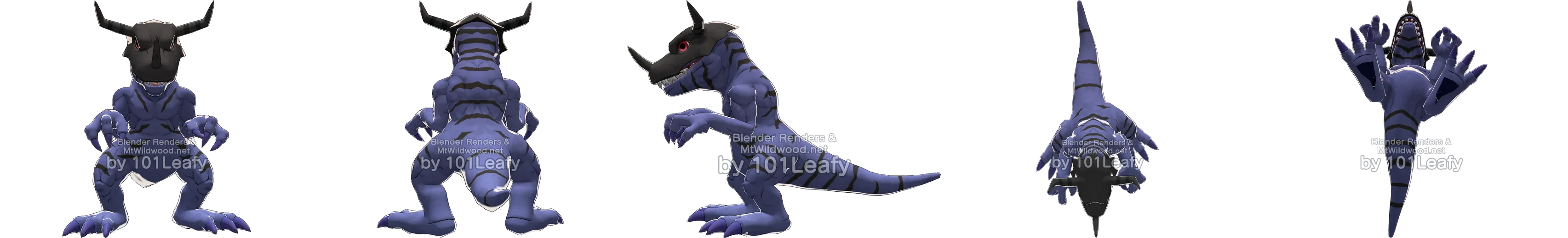 Greymon (Blue) (Head Shell) front